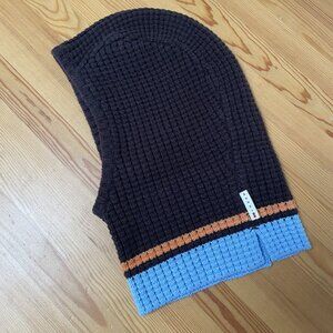 Marni Brown Popcorn Knit Ski Mask Beanie